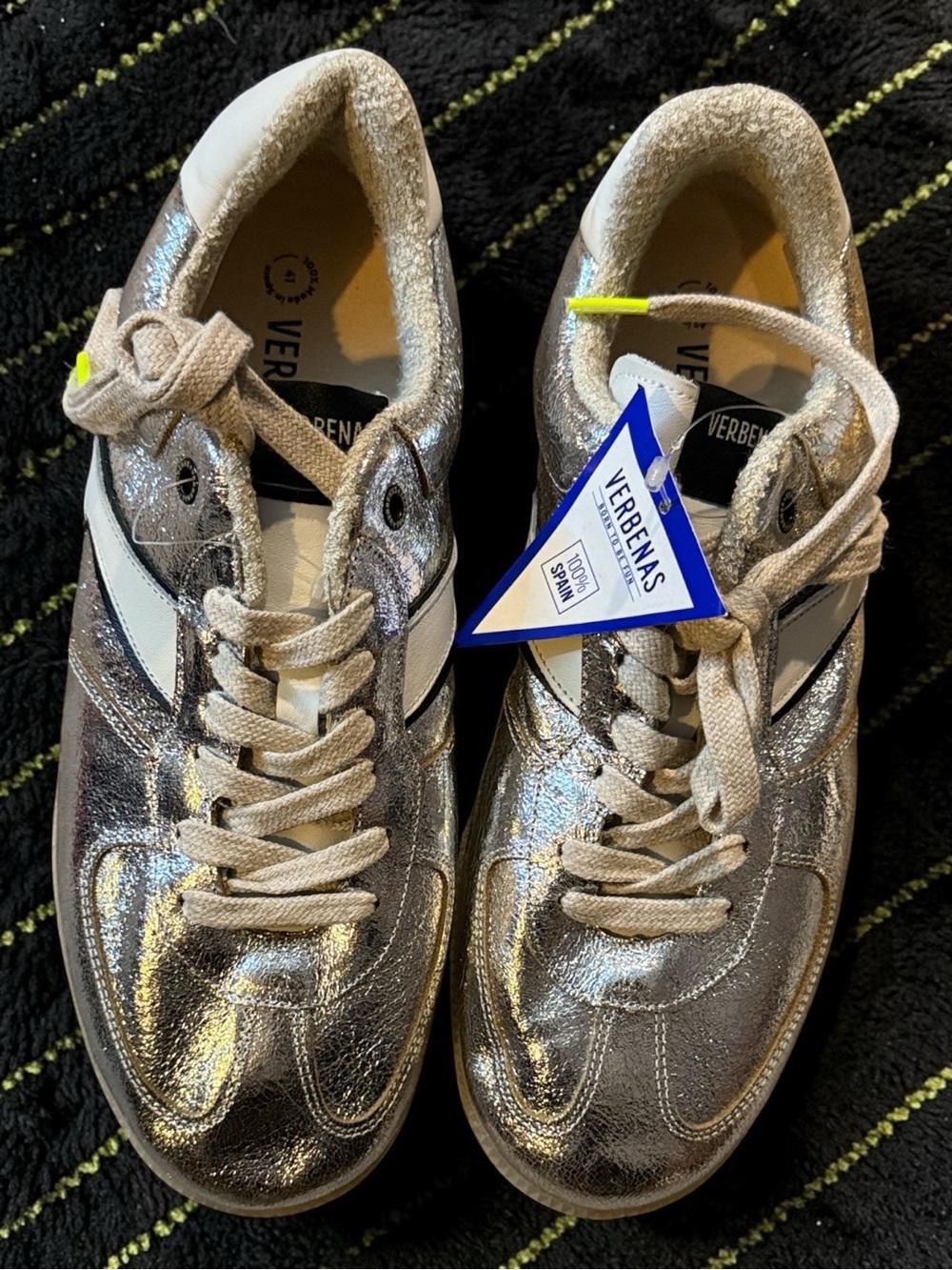 VERBENAS Sneakers Sora Breck Silver Leather Made In Spain EU 41